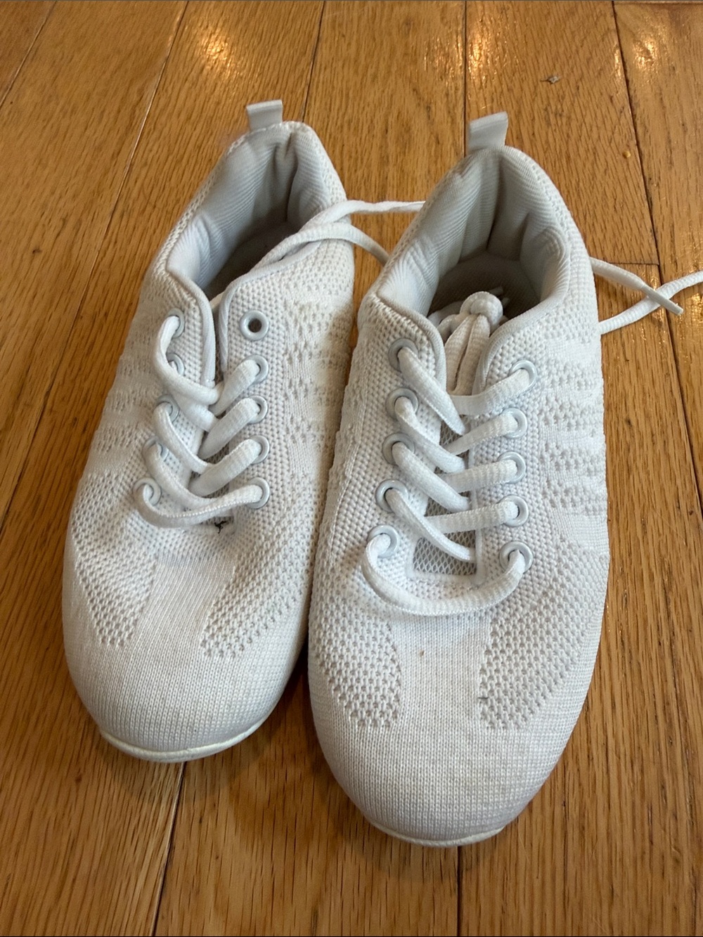 Kids White Knit Lace-Up hip-hop jazz shoes